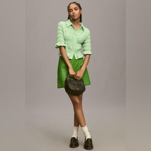 Maeve by Anthropologie Mint Scrunch Blouse